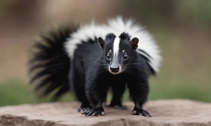 A skunk in a natural setting, a common subject of nuisance wildlife control.